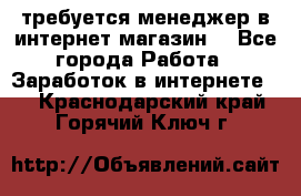 требуется менеджер в интернет магазин  - Все города Работа » Заработок в интернете   . Краснодарский край,Горячий Ключ г.